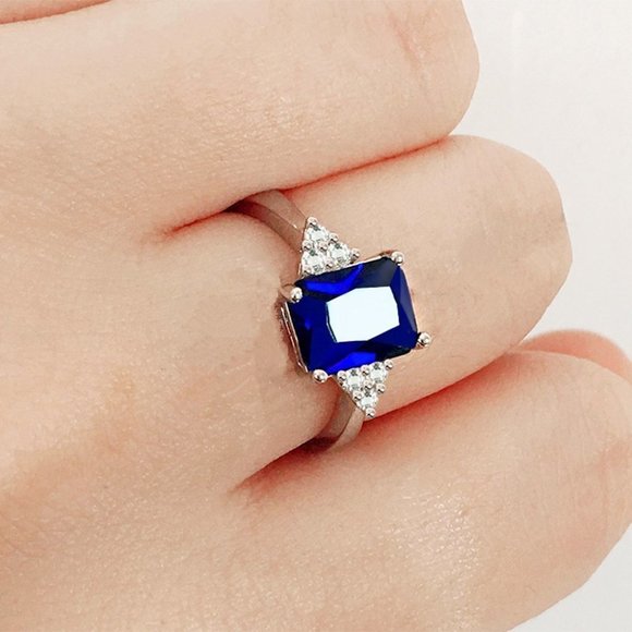 ✨ Dainty Radiant Cut Pure Gemstone Zircon Trendy Rings for Women,EVGG1438 - Picture 2 of 3